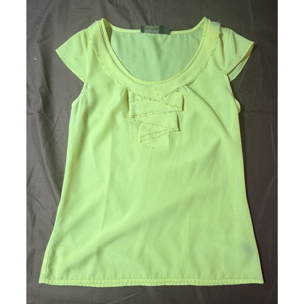 The Limited Women’s Yellow Flutter Ruffle-Sleeve Blouse Size XS